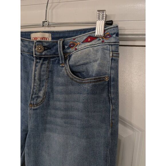 Driftwood Colette Embroidered Mid-Rise Slim Straight Jeans women's 26/26 - Picture 4 of 8